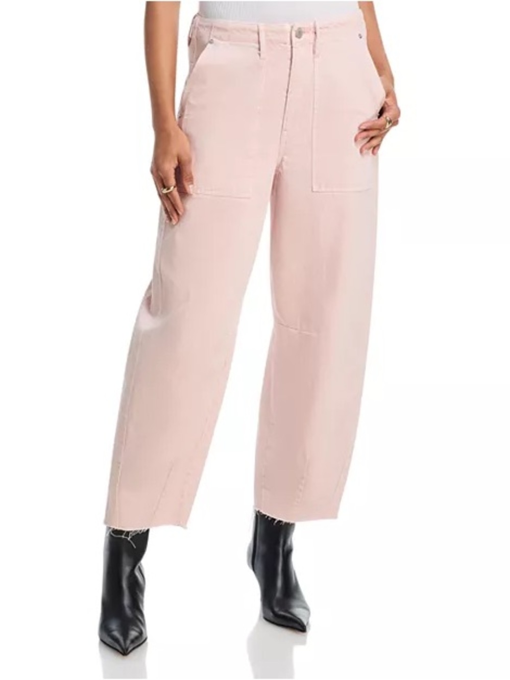 BlankNYC Wide-Leg Utility Pants in Soft Blush Pink